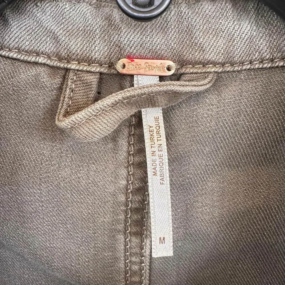Free People Moonchild‎ Distressed Denim Shirt Jacket Medium